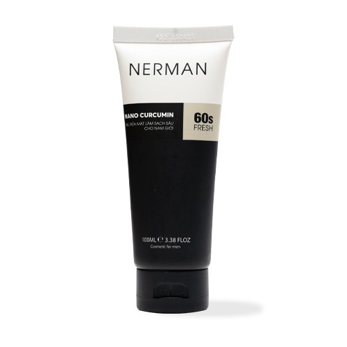 Gel rửa mặt trị mụn Nerman Nano Curcumin 60s Fresh