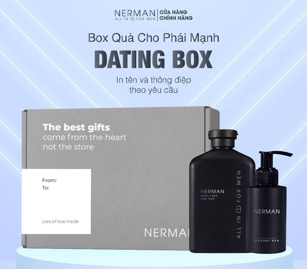 Bộ quà tặng DATING BOX cho nam – Hộp quà in thông điệp