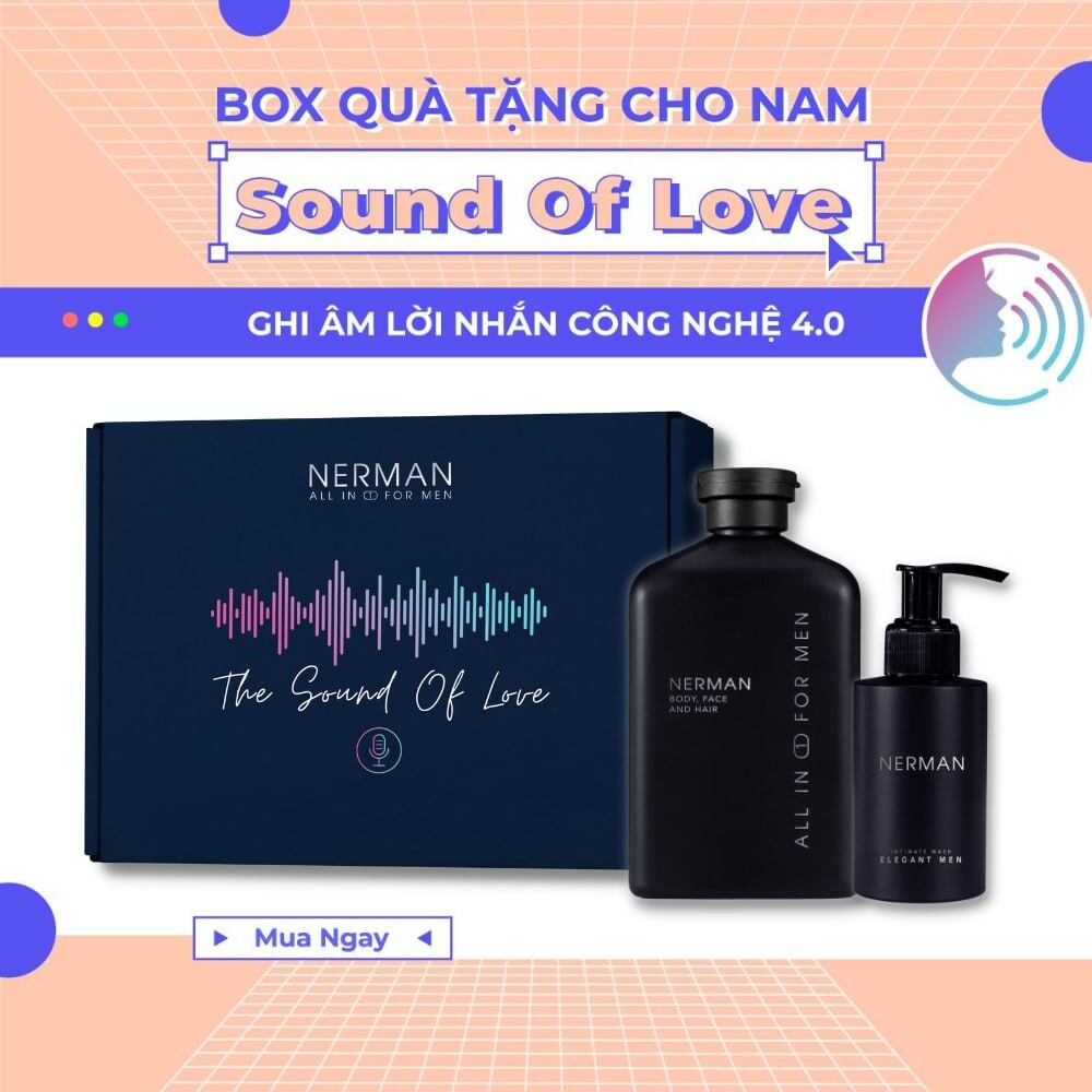 Bộ quà tặng nam giới Sound of Love ghi âm lời nhắn 4.0 NERMAN – DATING BOX