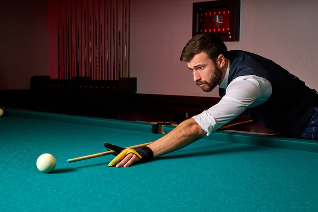 Male Billiard Player Finding Best Solution Right Angle Billard Snooker Pool Sport Game Professional Billiard Player Is Concentrated 183219 5264