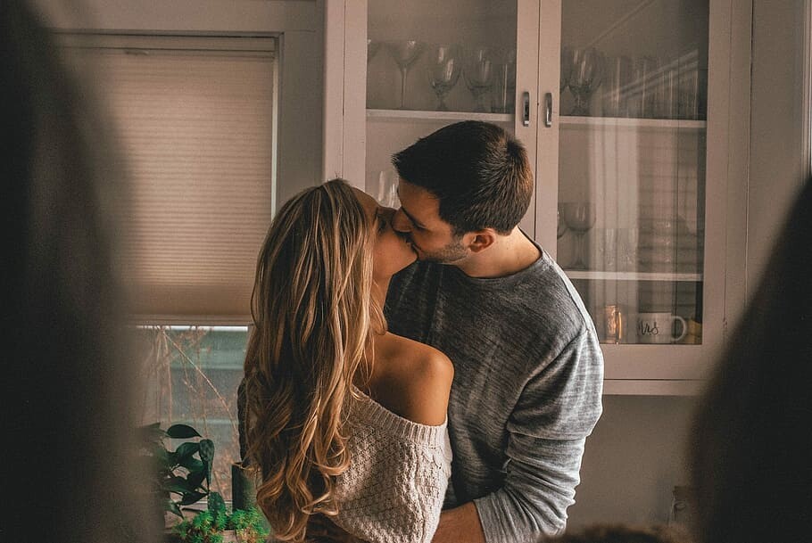 Couple Kiss Kissing Engagement