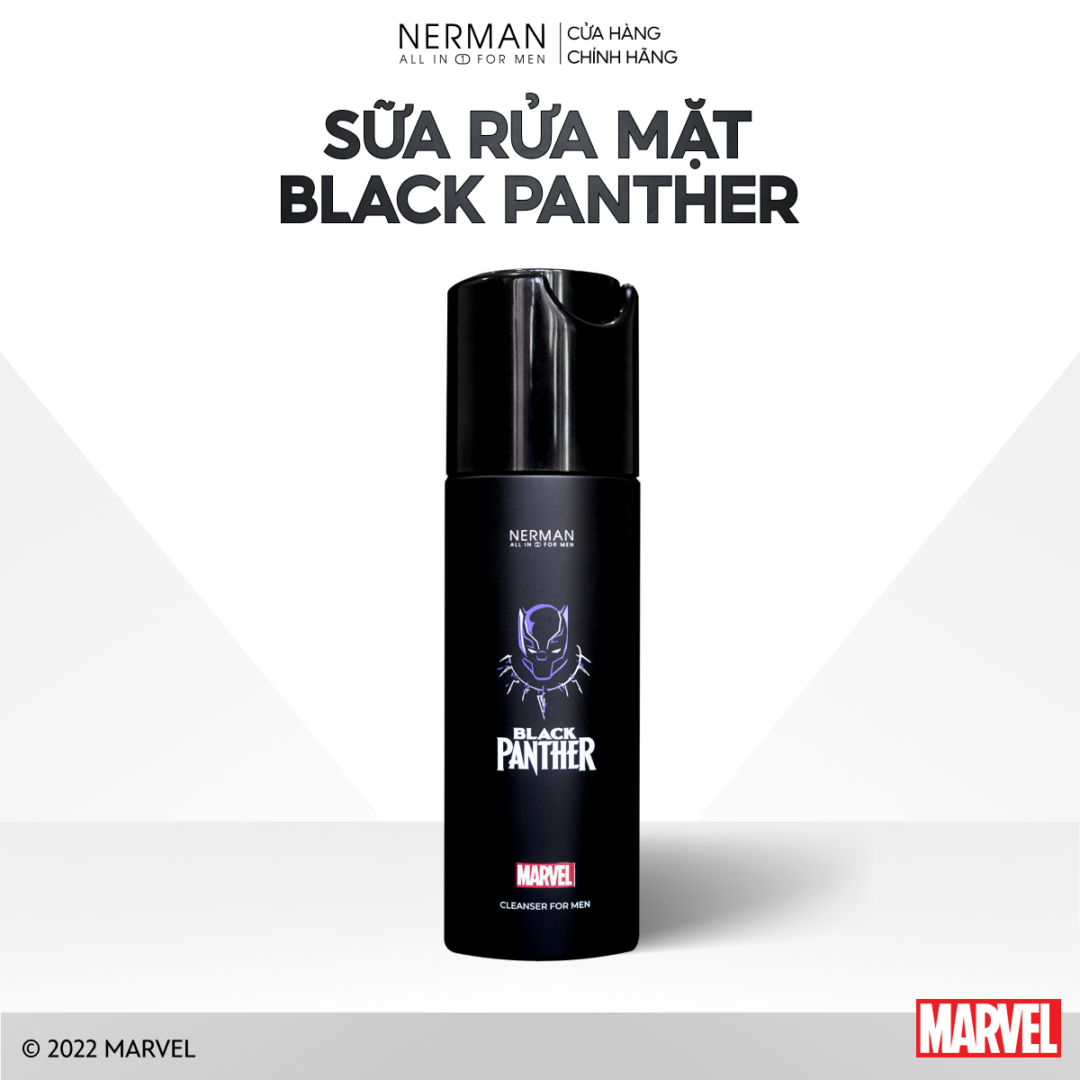 Sữa rửa mặt dưỡng ẩm cho nam hương nước hoa cao cấp Black Panther – Nerman x Marvel