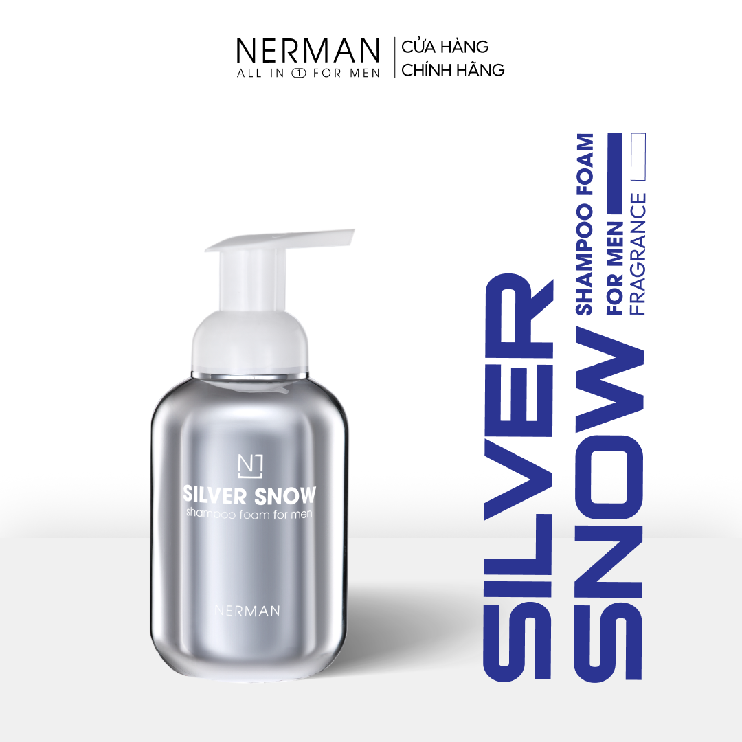 Dầu gội nam giới tạo bọt Nano bạc Nerman Silver Snow – Hương nước hoa cao cấp 350G