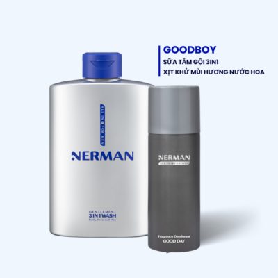 Combo Goodboy Nerman – Sữa tắm gội 3in1 hương nước hoa cao cấp 350ml & Nước hoa khử mùi 100ml